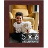 PosterPalooza | Photo Size Minimalist Brown Picture Frame - UV Acrylic, Foam Board Backing, Hanging Hardware - 2 of 4
