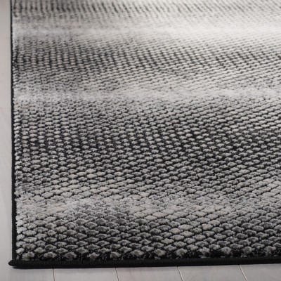 Lurex Abstract Black and Ivory Synthetic 4' x 6' Area Rug