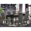 HomeStock 7-Piece Rectangle Black Finish Solid Wood Top Dining Table with 6 Parson-Chairs - 2 of 4