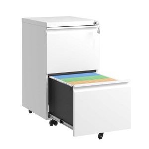 NicBex 2 Drawer Mobile File Cabinet with Casters,Office Cabinet with Handle Free Design,Modern Storage Cabinet,Filing Cabinets for Home Office - 1 of 4