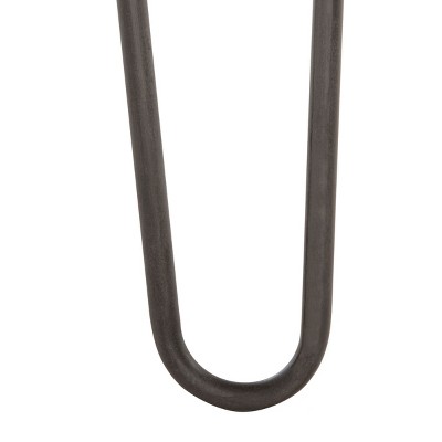 Weathered Oak and Steel Round Transitional Coffee Table