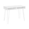 INFURNIC Desks 40"L Modern Computer Desk with Storage Drawers and Open Cubby for Flexible Workspace, White, 40"*19.75"*30" - 4 of 4