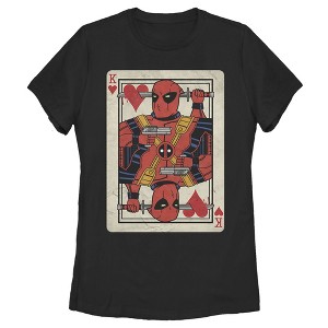 Women's Marvel Deadpool King of Hearts Card T-Shirt - 1 of 3