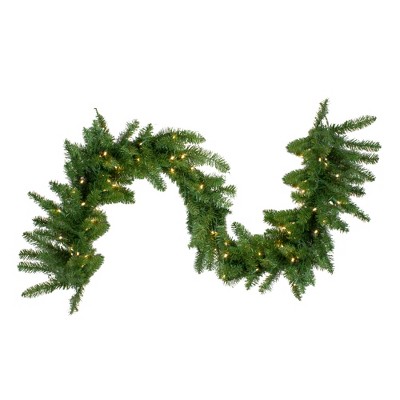  Northlight 25' x 18 Pre-Lit Buffalo Fir Commercial Artificial Christmas Garland -  Warm White LED Lights 