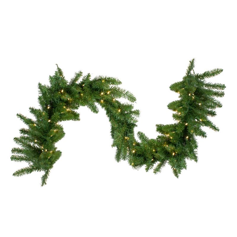 Northlight Pre-Lit Buffalo Fir Commercial Artificial Christmas Garland - 25' x 18 - Warm White LED Lights, 1 of 4