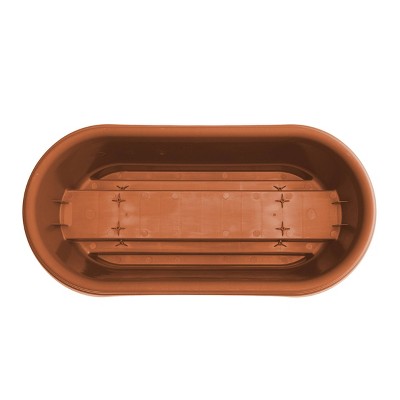 Terracotta Rectangular Resin Deck Rail Planter, 24-inch