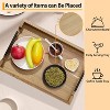 Acacia Wood Serving Tray with Metal Handles, 17x12 Inch Decorative Ottoman Tray for Coffee Table, Breakfast in Bed Tray, Multipurpose Serving Tray - 3 of 4