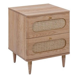 TOV Furniture Carmen Cane Wooden Nightstand - 1 of 4