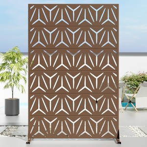 SpassWay 72"H 47"W Outdoor Metal Garden Trellis Privacy Screen Lattice Panel Indoor Room Divider - 1 of 4
