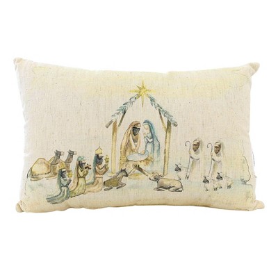 Ganz 9.0 Inch Nativity Pillow Creche Mary Joseph Holy Novelty Plush Pillows