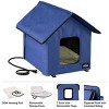 Heated Cat House - Double-Door Cat Bed with Zippered Roof, Pet Heating Pad, Cover - For Garage, Porch, Barn, or Basement by PETMAKER - 3 of 4