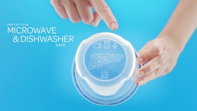 Ziploc Twist 'n Loc Containers for Food, Travel, and Organization,  Dishwasher Safe, Medium Round, Pack of 2