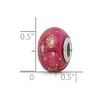 Black Bow Jewelry Dark Pink w/Gold Foil Ceramic & Sterling Silver Bead Charm, 14mm - 4 of 4