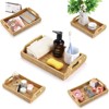 BRINJOY Handwoven Rattan Tray with Handles - 12.4x8.3 inch Rectangular Storage Basket for Breakfast, Snacks, Coffee Table Organization - 2 of 4