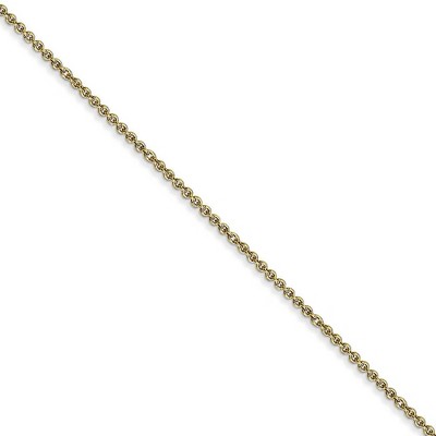 Black Bow Jewelry 1mm 10k Yellow Gold Solid Cable Chain Necklace