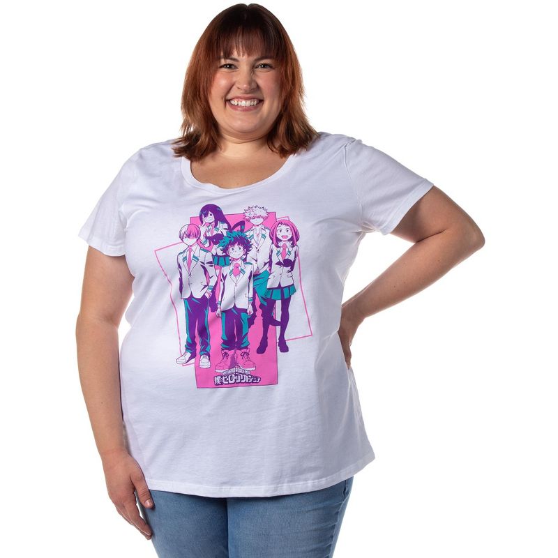 My Hero Academia Blue & Purple Group Boyfriend Fit Women's T-Shirt Plus Size, 1 of 7
