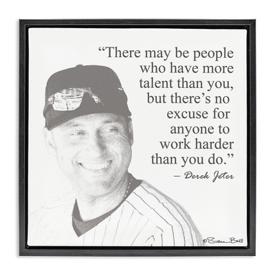 Stupell Industries Work Hard Derek Jeter Quote, 25" x 25"
