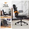VINGLI Rolling Ergonomic Office Desk Chair with Padded Flip-up Arms, 360° Swivel High Back Executive Computer Chair with Wheels, - 3 of 4
