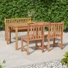 vidaXL Garden Dining Set Natural Teak Smooth Sanded Teak Hardwood Standard - 2 of 4