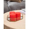 3x3 Pillar Candles Set of 3 - Rustic Unscented No Drip Red Candles for Home Decor, Weddings, Centerpieces - 4 of 4
