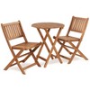 Whisen 3-Piece Acacia Wood Folding Bistro Set with Coffee Table and 2 Chairs - 4 of 4