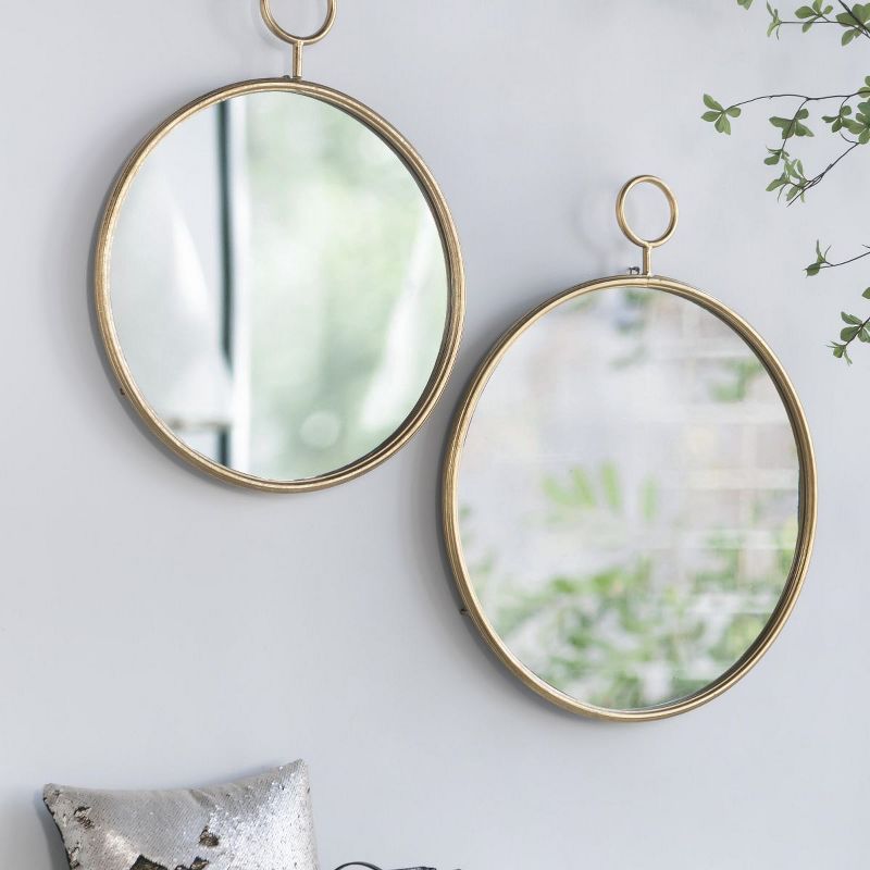 Round Mirror With Ring,Modern Wall Mirror With Black Frame,Contemporary Minimalist Accent Mirror For Living Room,Foyer,Entryway,Bedroom-The Pop Home, 2 of 9