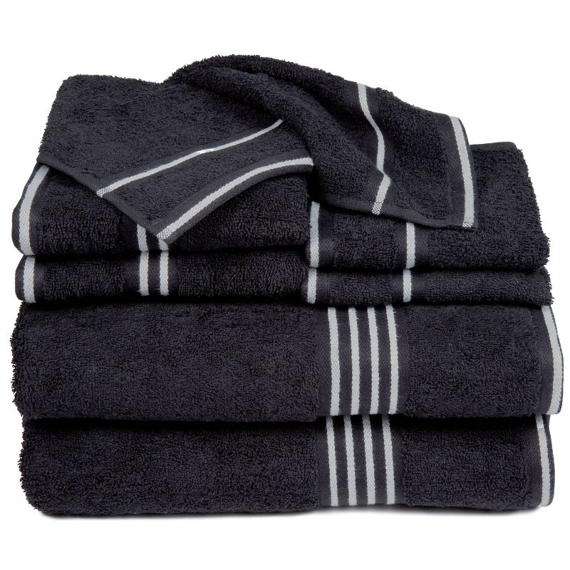 8pc Striped Bath Towel Set - Yorkshire Home, 2 of 5