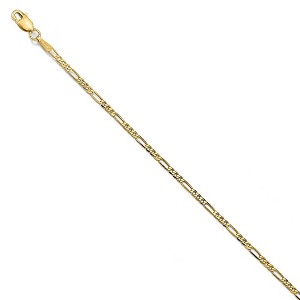 Black Bow Jewelry 1.8mm 14k Yellow Gold Flat Figaro Chain Bracelet - 1 of 4