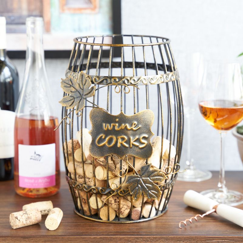 True Display Wine Kitchen, Barrel Cage Holder Collector Decorative Vino Cork Storage Box Container Gift, Set of 1, Brown, 3 of 9