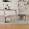 Lyngins Set of 2 Modern Upholstered Armless Chair, Chenille Dining Chair with Rubberwood Legs, Curved Back Accent Chair for  Living Room - 3 of 4
