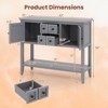 Costway Buffet Sideboard Cabinet Entryway Console Table with 2 Doors and 2 Drawers Blue/Brown/Gray/White - 3 of 4