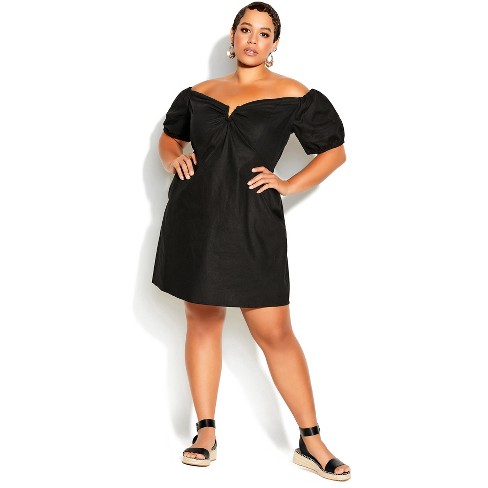 City Chic| Women's Plus Size Sweet Paradise Dress - Black - 12 Plus ...