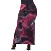 24seven Comfort Apparel Plus Size Pink Tie Dye Fold over Waist Maxi Skirt - 3 of 4