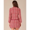 INSPIRE CHIC Women's Outfits Plaid Tweed Short Blazer and Skirt Suit Set 2 Pieces - 3 of 4