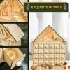 Whisen Christmas Advent Calendar, Light Up Manger Scene Tabletop Xmas Wooden House Holiday Decoration - Natural Wood - 3 of 4