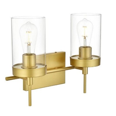 Elegant Lighting Benny 2 light Brass and Clear Bath Sconce