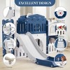 8 In 1 Toddler Slide with Basketball Hoop, Telescope, Steering Wheel, Tunnel, Ball and Storage Space - 4 of 4