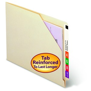 Smead End Tab File Jacket, Shelf-Master  Reinforced Straight-Cut Tab, Letter Size, Manila, 100 per Box (75700) - 1 of 4