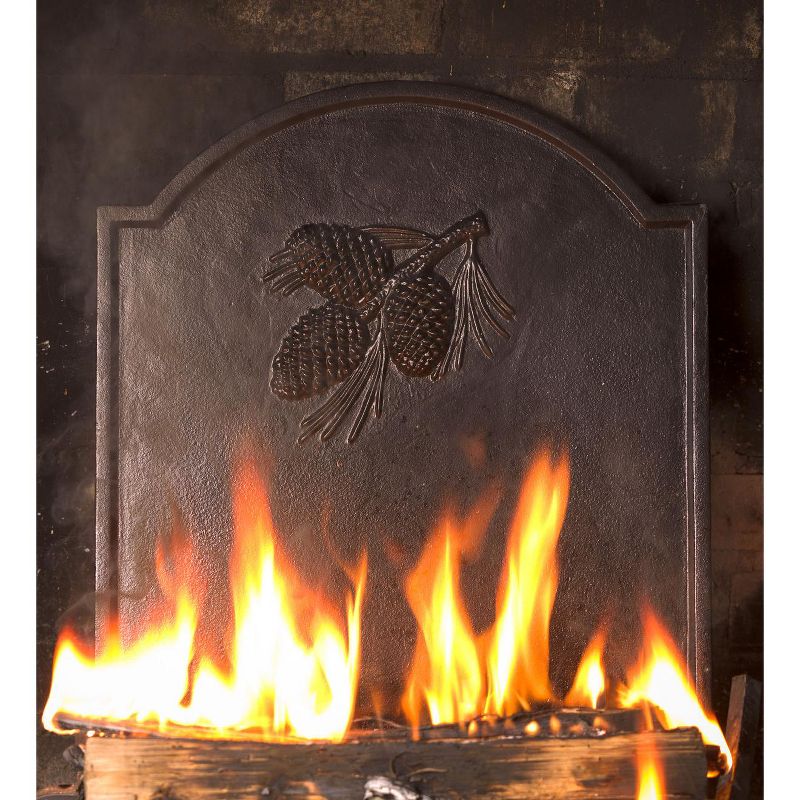 Plow & Hearth - Cast Iron Fireback with Pine Cone Design, 3 of 4