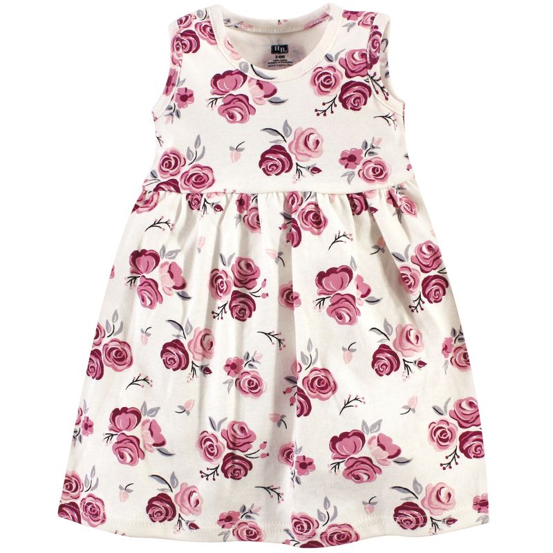 Hudson Baby Infant Girl Cotton Dress, Cardigan and Shoe 3pc Set, Rose, 4 of 7