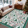 Christmas Rug Washable Rug for Living Room, Santa Reindeer Printed Carpet - 4 of 4