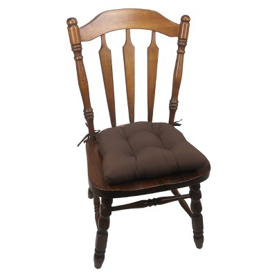 Chocolate Brown Microfiber Chair Pads with Tiebacks, Set of 4