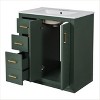 TiramisuBest 30" Transitional Bathroom Vanity Cabinet with Ceramic Sink, Solid Wood Storage & Soft-Close Doors for Modern Bathrooms - 3 of 4