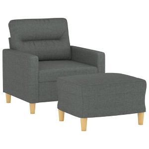 vidaXL Sofa Chair with Footstool - Dark Gray 23.6" - 1 of 4