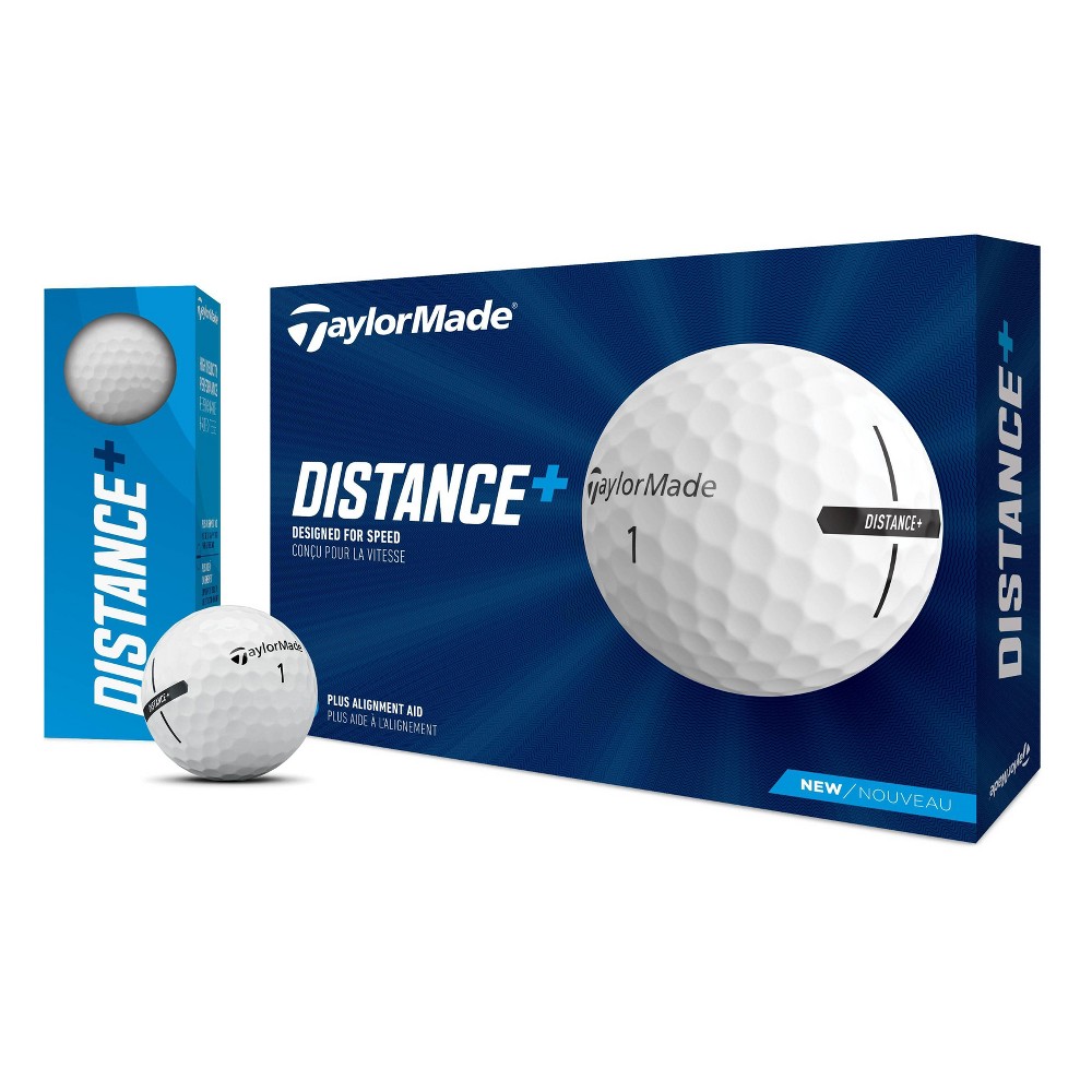 Photos - Golf TaylorMade Distance Plus  Balls 12pk - White