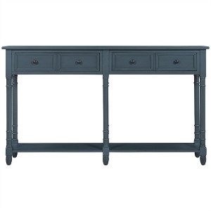 XINGHANZHENXUAN Console Table with 2 Drawers & Shelf, Easy Assembly Sofa Table for Living Room & Entryway, Distressed Wood Finish - 1 of 4