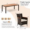 Costway 9PCS Patio Rattan Dining Set Armrest Cushioned Chair with Acacia Wood Table, 1.96" Umbrella Hole - 3 of 4