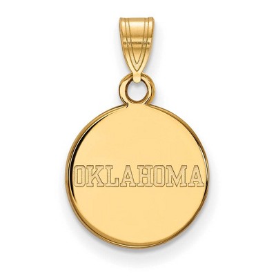 Black Bow Jewelry 14k Yellow Gold Oklahoma Sooners NCAA Small Pendant