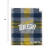 NCAA Toledo Rockets Plaid Steel Royal Plush Faux Shearling Blanket - 3 of 3