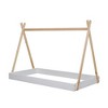 Twin Size Tent Floor Bed With X-shaped Wood Railings, Triangular Structure Twin Size House Bed, No Box Spring Required - 4 of 4